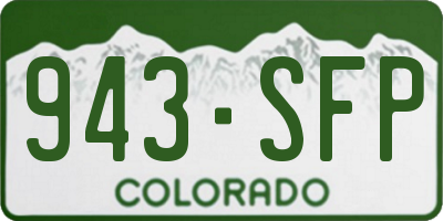CO license plate 943SFP