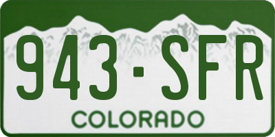 CO license plate 943SFR