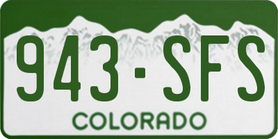 CO license plate 943SFS