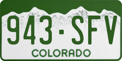 CO license plate 943SFV