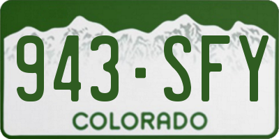 CO license plate 943SFY