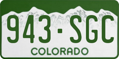 CO license plate 943SGC