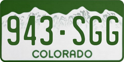 CO license plate 943SGG