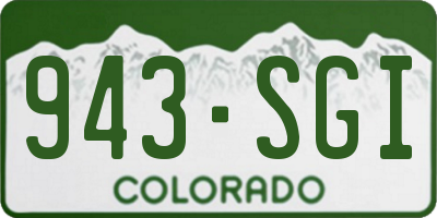 CO license plate 943SGI