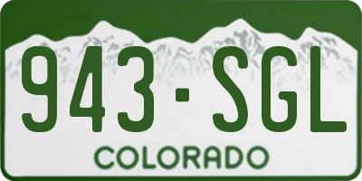 CO license plate 943SGL