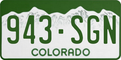 CO license plate 943SGN