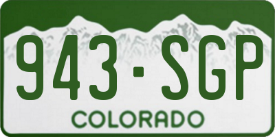CO license plate 943SGP