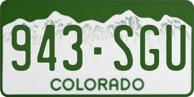 CO license plate 943SGU
