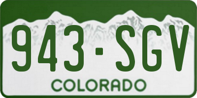 CO license plate 943SGV