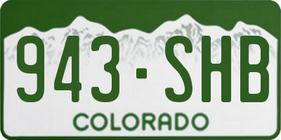 CO license plate 943SHB