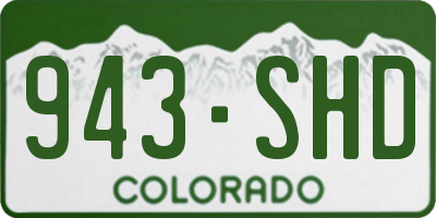 CO license plate 943SHD