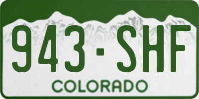 CO license plate 943SHF