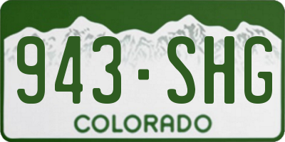 CO license plate 943SHG