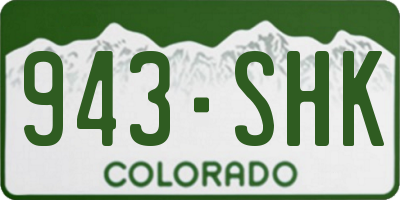 CO license plate 943SHK