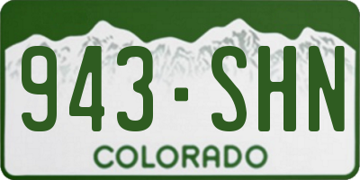 CO license plate 943SHN