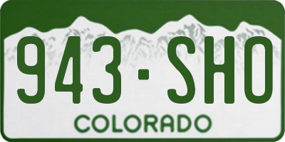 CO license plate 943SHO
