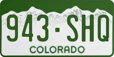 CO license plate 943SHQ
