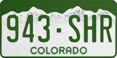 CO license plate 943SHR