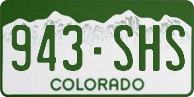 CO license plate 943SHS
