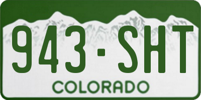 CO license plate 943SHT