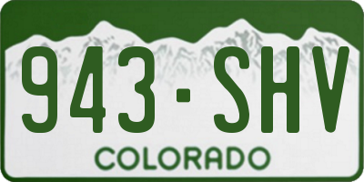 CO license plate 943SHV