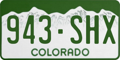 CO license plate 943SHX
