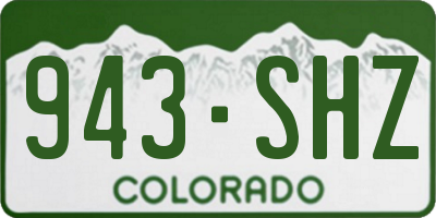 CO license plate 943SHZ
