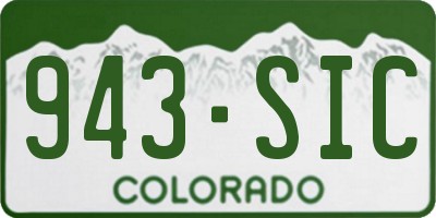 CO license plate 943SIC