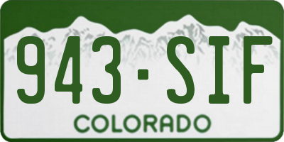 CO license plate 943SIF