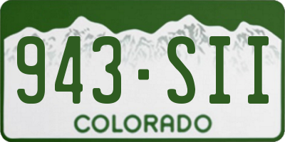 CO license plate 943SII