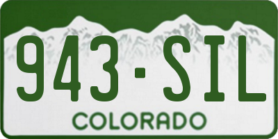 CO license plate 943SIL