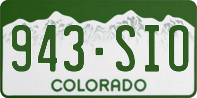 CO license plate 943SIO