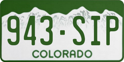 CO license plate 943SIP