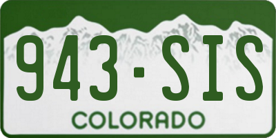 CO license plate 943SIS