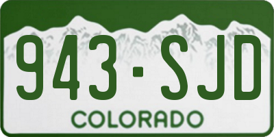 CO license plate 943SJD