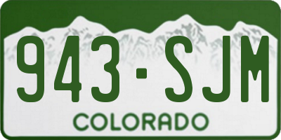 CO license plate 943SJM