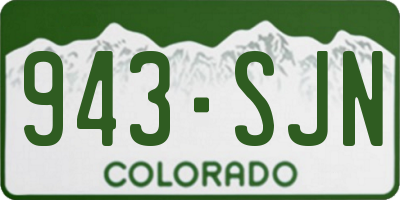 CO license plate 943SJN