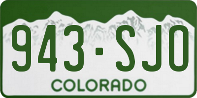 CO license plate 943SJO