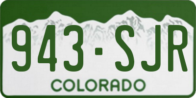 CO license plate 943SJR