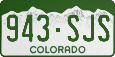 CO license plate 943SJS