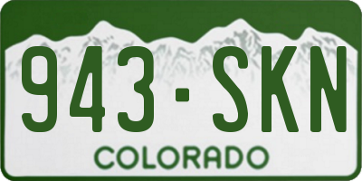 CO license plate 943SKN