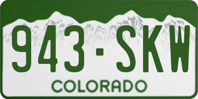CO license plate 943SKW