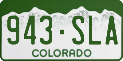 CO license plate 943SLA