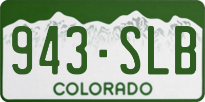 CO license plate 943SLB