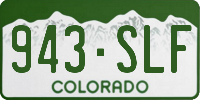 CO license plate 943SLF
