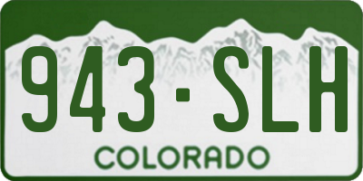 CO license plate 943SLH