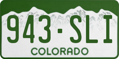 CO license plate 943SLI