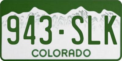 CO license plate 943SLK