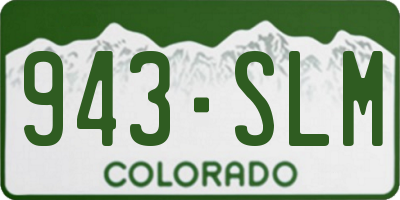 CO license plate 943SLM