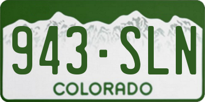 CO license plate 943SLN